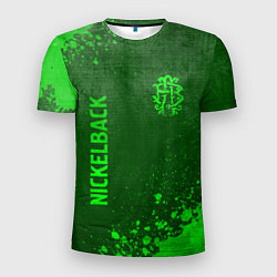 Футболка спортивная мужская Nickelback - green gradient вертикально, цвет: 3D-принт