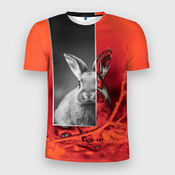 Футболка спортивная мужская Хмурый кролик, цвет: 3D-принт