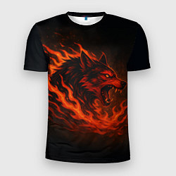 Мужская спорт-футболка Инфернальный волк