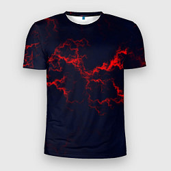 Мужская спорт-футболка Lightning red glow