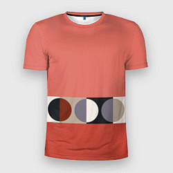 Мужская спорт-футболка Луна Малевича розовый томат