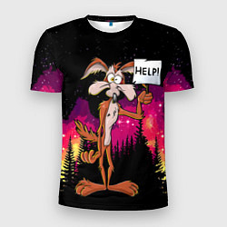 Футболка спортивная мужская Кайот в лесу, цвет: 3D-принт