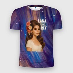 Мужская спорт-футболка Lana Del Rey с цветами в волосах