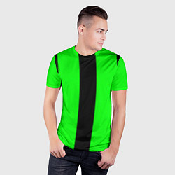 Футболка спортивная мужская Color green black line, цвет: 3D-принт — фото 2
