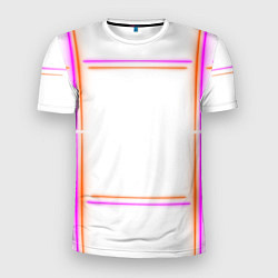Футболка спортивная мужская Neon white orange pink, цвет: 3D-принт