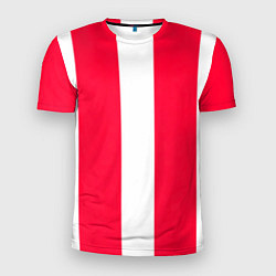 Футболка спортивная мужская Color red white line, цвет: 3D-принт