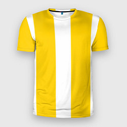 Мужская спорт-футболка Color yellow white line