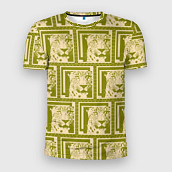 Футболка спортивная мужская Леопард в оливковом, цвет: 3D-принт