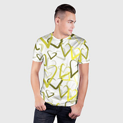 Футболка спортивная мужская Зеленые сердца, цвет: 3D-принт — фото 2