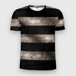 Мужская спорт-футболка Черно-белая тельняшка текстура