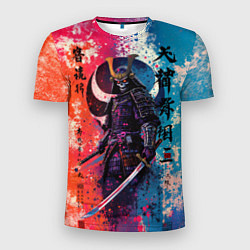 Футболка спортивная мужская Призрачный самурай - краски, цвет: 3D-принт