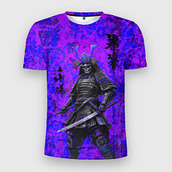 Футболка спортивная мужская Призрак самурай - неоновые краски, цвет: 3D-принт