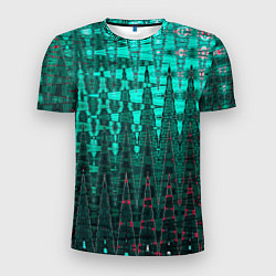 Мужская спорт-футболка Нефритовый зелёный абстракция