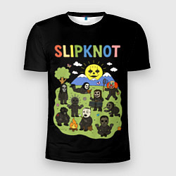 Футболка спортивная мужская Slipknot, мультяшный стиль, цвет: 3D-принт