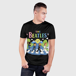 Футболка спортивная мужская The Beatles, мультяшный стиль, цвет: 3D-принт — фото 2