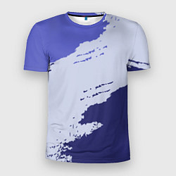 Мужская спорт-футболка Сине-голубые неравномерные полосы