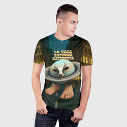 Футболка спортивная мужская La Vaca Saturno Saturnita мем, цвет: 3D-принт — фото 2