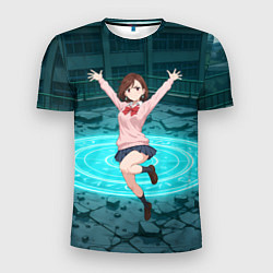 Футболка спортивная мужская Радостная Сиратори Айра в прыжке, цвет: 3D-принт