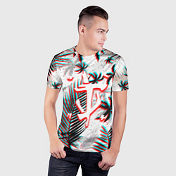 Футболка спортивная мужская Doom тропики глитч, цвет: 3D-принт — фото 2