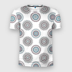 Мужская спорт-футболка Круглый разноцветный узор мандала