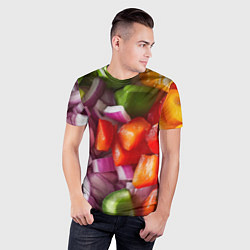 Футболка спортивная мужская Микс из овощей - текстура, цвет: 3D-принт — фото 2