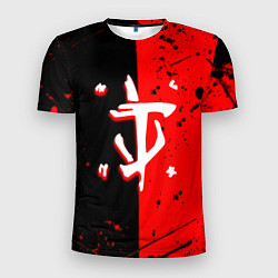 Мужская спорт-футболка Doom текстура краски