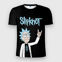 Футболка спортивная мужская Slipknot и Рик Санчес из Рик и Морти, цвет: 3D-принт