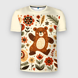 Футболка спортивная мужская Фольклорный медведь, цвет: 3D-принт