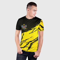 Футболка спортивная мужская Российская империя - Желтые потертости, цвет: 3D-принт — фото 2