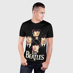 Футболка спортивная мужская The Beatles faces, цвет: 3D-принт — фото 2