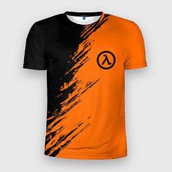 Футболка спортивная мужская Half Life - black and orange, цвет: 3D-принт