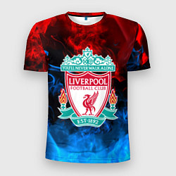 Футболка спортивная мужская Liverpool огненный дым текстура, цвет: 3D-принт