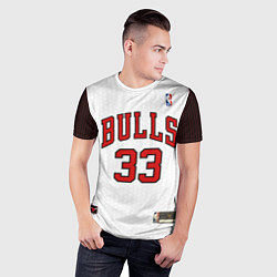 Футболка спортивная мужская NBA Bulls 33 Pippen, цвет: 3D-принт — фото 2