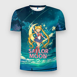 Футболка спортивная мужская Sailor Moon на фоне неба, цвет: 3D-принт
