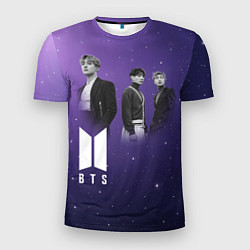 Футболка спортивная мужская BTS фон со звездами, цвет: 3D-принт