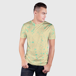 Футболка спортивная мужская Color beige turquoise, цвет: 3D-принт — фото 2