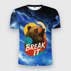 Футболка спортивная мужская Break it злой медведь, цвет: 3D-принт