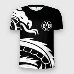 Футболка спортивная мужская Borussia дракон белый, цвет: 3D-принт