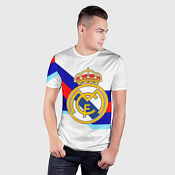 Футболка спортивная мужская Real Madrid текстура полосы, цвет: 3D-принт — фото 2