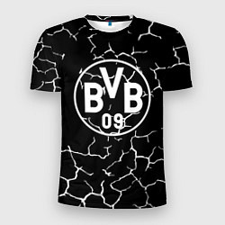 Футболка спортивная мужская Borussia черно белые, цвет: 3D-принт