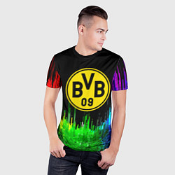 Футболка спортивная мужская Borussia градиент текстура, цвет: 3D-принт — фото 2