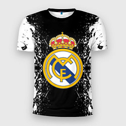 Футболка спортивная мужская Реал Мадрид текстура краски, цвет: 3D-принт