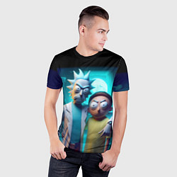 Футболка спортивная мужская Rick with Morty - halloween night, цвет: 3D-принт — фото 2