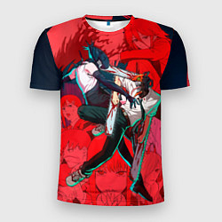 Футболка спортивная мужская Битва с Резе Человек бензопила, цвет: 3D-принт