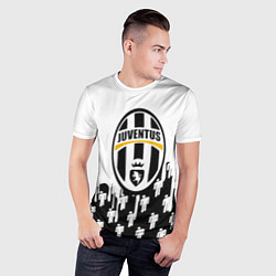 Футболка спортивная мужская Ювентус краски люди текстура, цвет: 3D-принт — фото 2