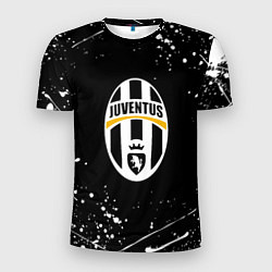Футболка спортивная мужская Juventus белые краски всплеск, цвет: 3D-принт