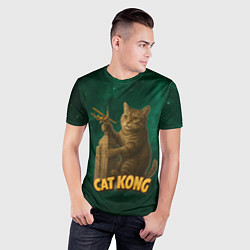 Футболка спортивная мужская Cat Cong пародия на Кинг Конг, цвет: 3D-принт — фото 2