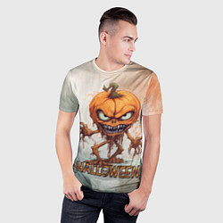 Футболка спортивная мужская Тыква монстр, цвет: 3D-принт — фото 2