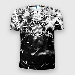 Футболка спортивная мужская Bayern Mnchen черно белая бумага, цвет: 3D-принт