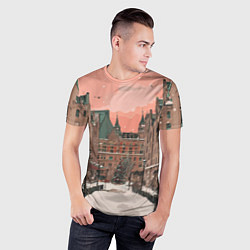 Футболка спортивная мужская Новогодний Московский двор, цвет: 3D-принт — фото 2